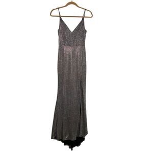Jump Metallic Charcoal Sparkle Maxi Dress